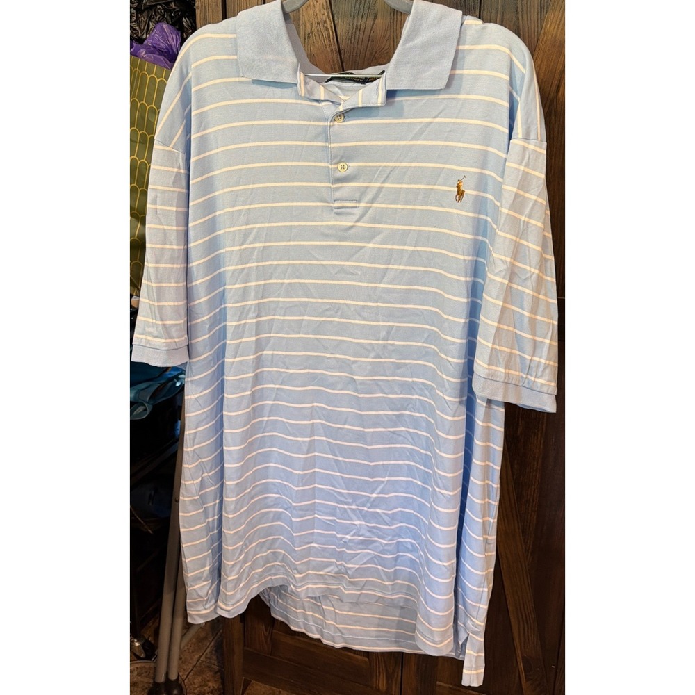 Polo Ralph Lauren Mens 2XLT Striped Polo Shirt Short Sleeve‎ Tall
